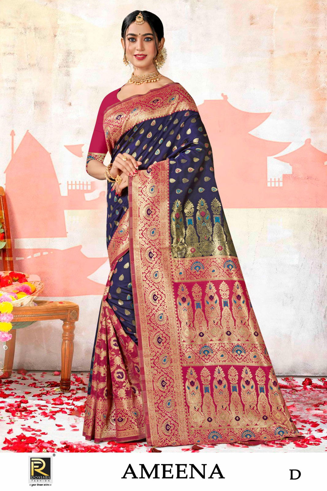 Ameena By Ronisha A To F Designer Banarasi Silk Sarees Wholesale Shop In Surat
